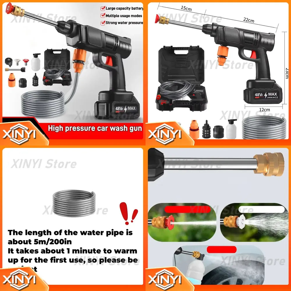 High Pressure Water CLEANING GUN With Double Batteries