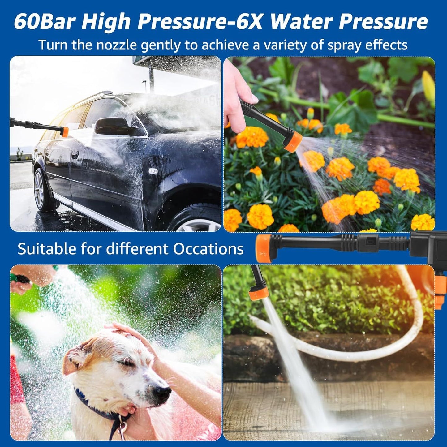 High Pressure Water CLEANING GUN With Double Batteries